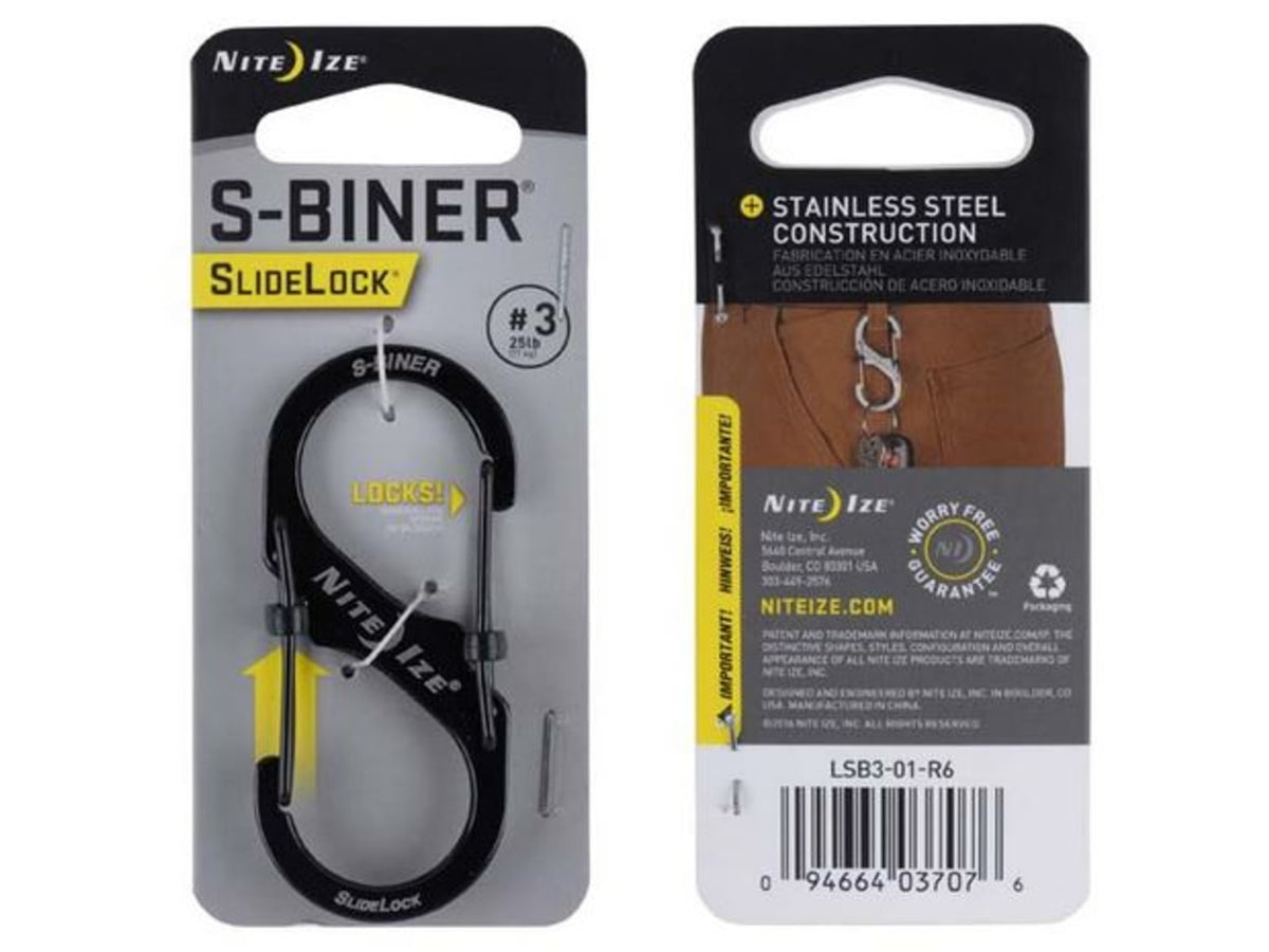 Nite Ize S-Biner SlideLock Steel - #3 Black