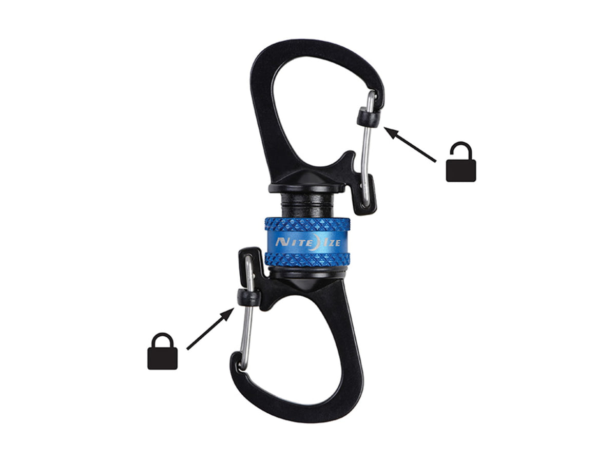 Nite Ize SlideLock 360 Magnetic Locking Carabiner Blue MSBL-03-R7