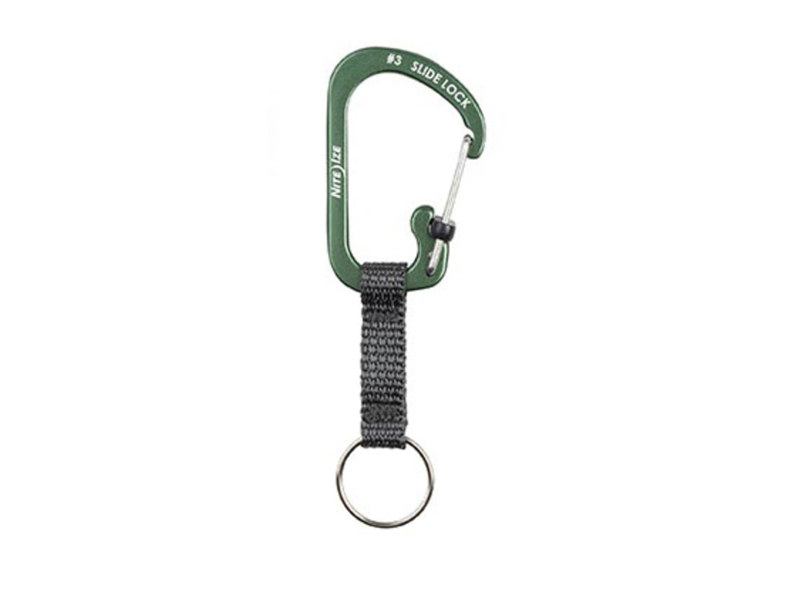 Nite Ize SlideLock Key Ring Aluminum Olive CSLAW3-08-R6