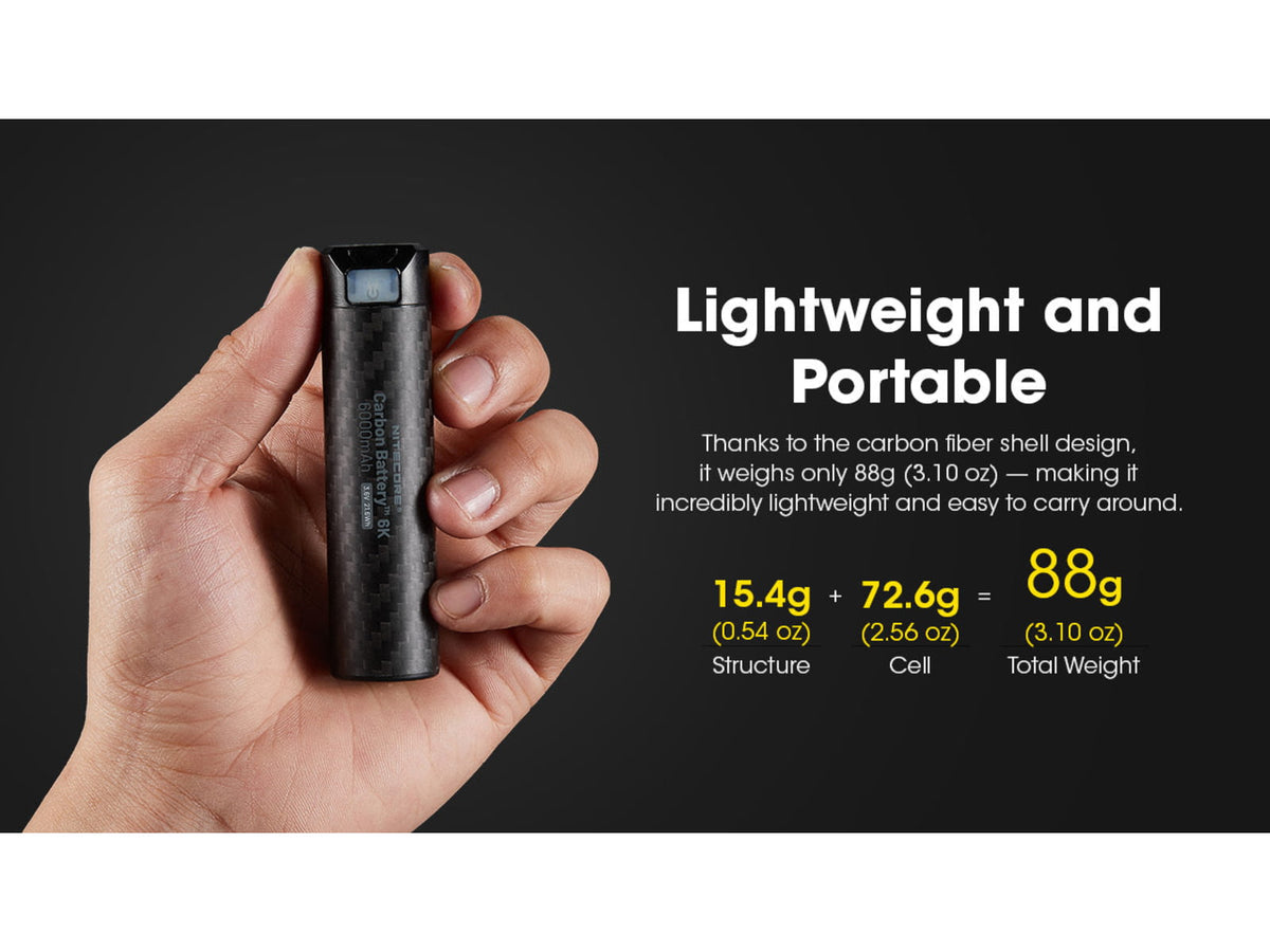Nitecore Carbon Battery 6K USB-C 6000mAh Power Bank Black CARBON6K