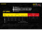 Nitecore CI7 White/Infrared IR CREE XP-G3 S3 LED Flashlight 18650 White 2500 Lumens Black