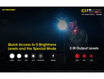 Nitecore CI7 White/Infrared IR CREE XP-G3 S3 LED Flashlight 18650 White 2500 Lumens Black