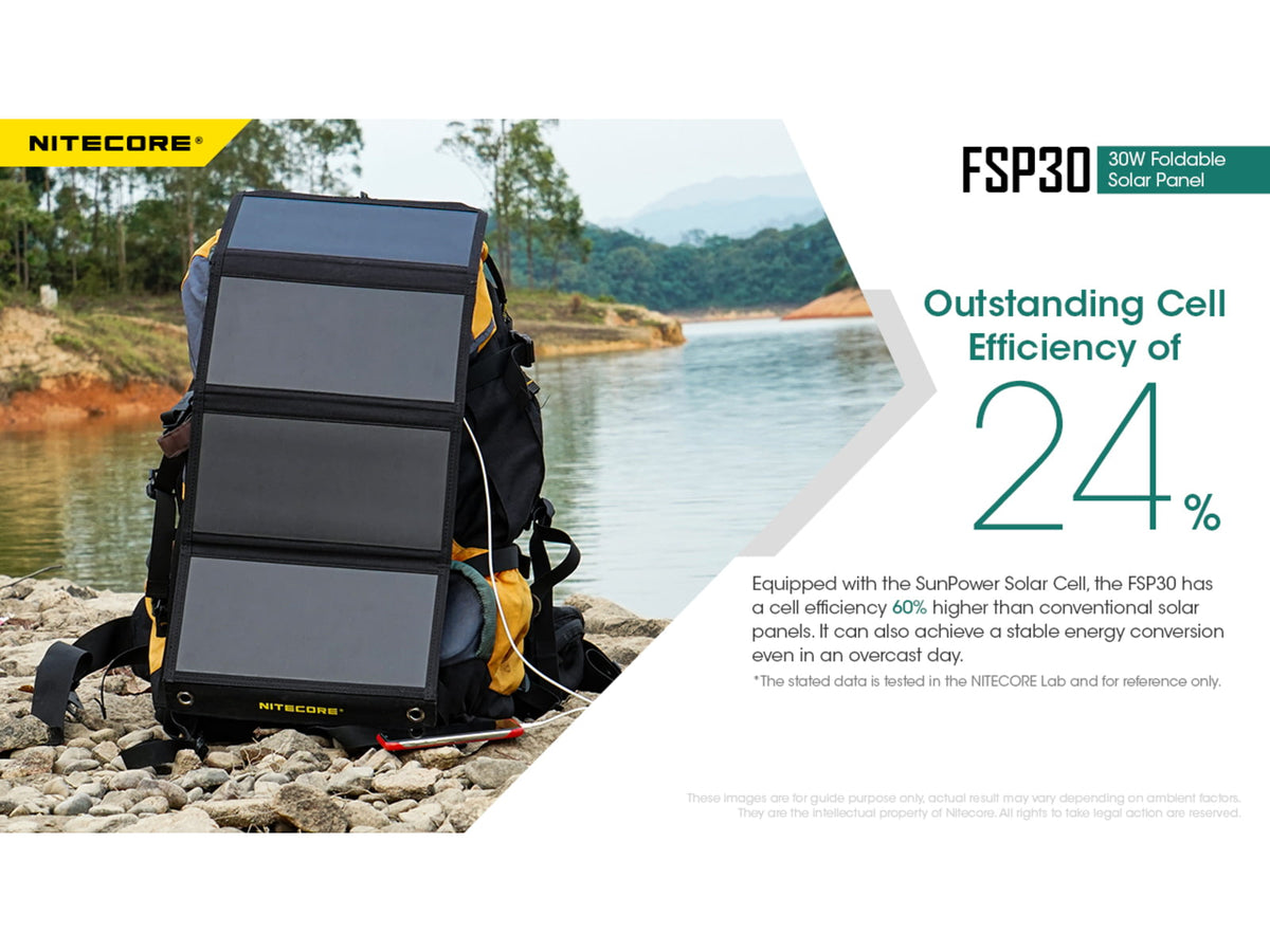 Nitecore FSP30 30W Foldable Solar Panel Black