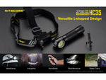 Nitecore HC35 CREE XP-G3 S3 LEDs USB Rechargeable Headlamp 21700 White 2700 Lumens Black
