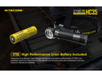 Nitecore HC35 CREE XP-G3 S3 LEDs USB Rechargeable Headlamp 21700 White 2700 Lumens Black