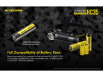 Nitecore HC35 CREE XP-G3 S3 LEDs USB Rechargeable Headlamp 21700 White 2700 Lumens Black