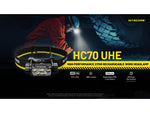 Nitecore HC70 UHE 1600s Lumens Headlamp w/Extra Long Runtime Black HC70 UHE