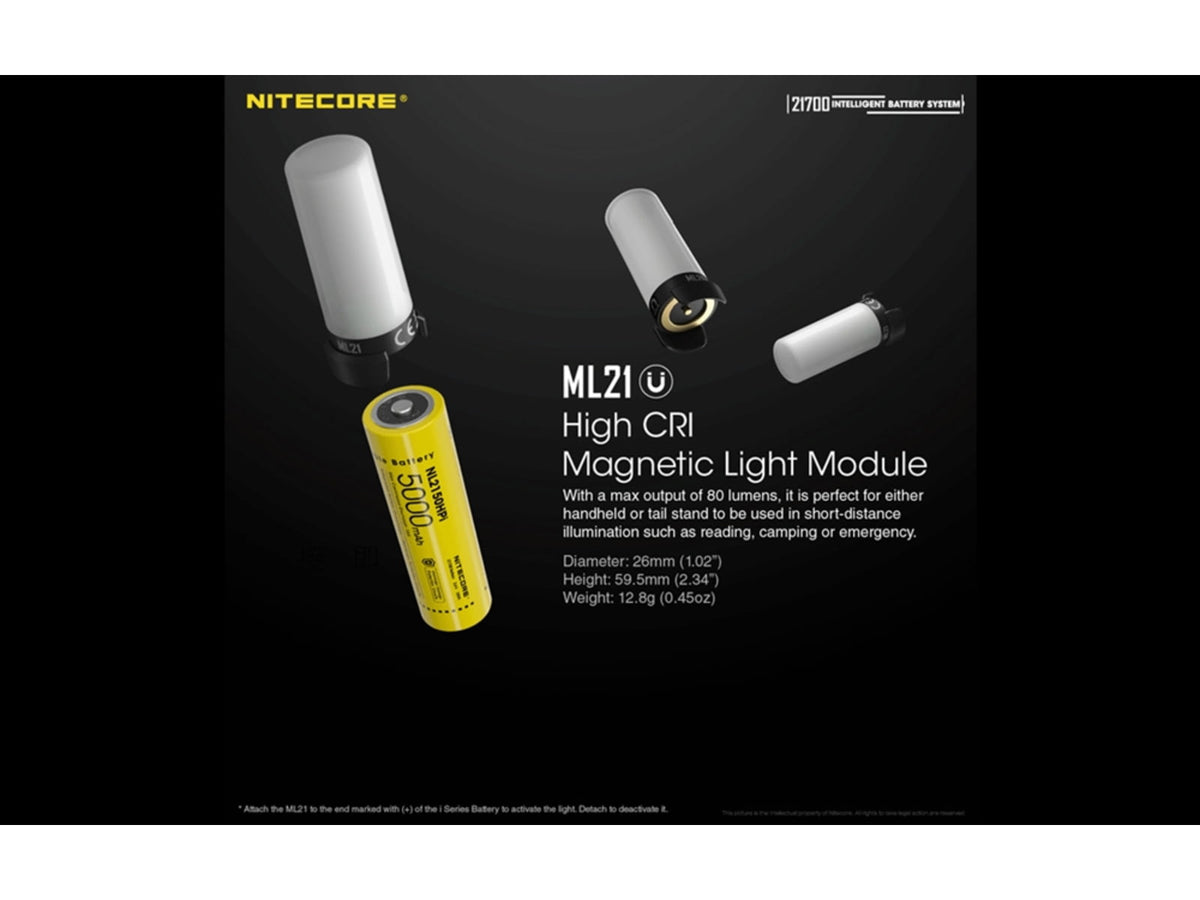 Nitecore Intelligent 21700 Battery System w/Lantern & Charger 21700 Black 6952506493906
