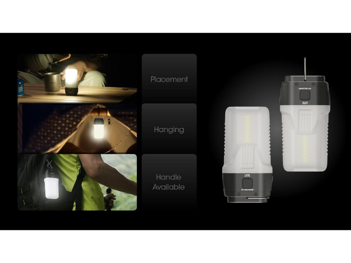 Nitecore LR70 3-in-1 Rechargeable Lantern 3000 Lumens Black FL-NITE-LR70