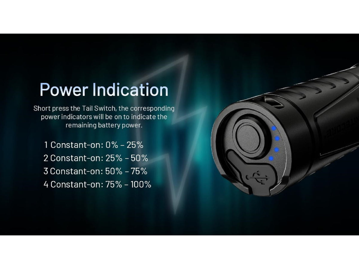 Nitecore MH15 2-in-1 Rechargeable Power Bank/Flashlight 2000 Lumen Black FL-NITE-MH15