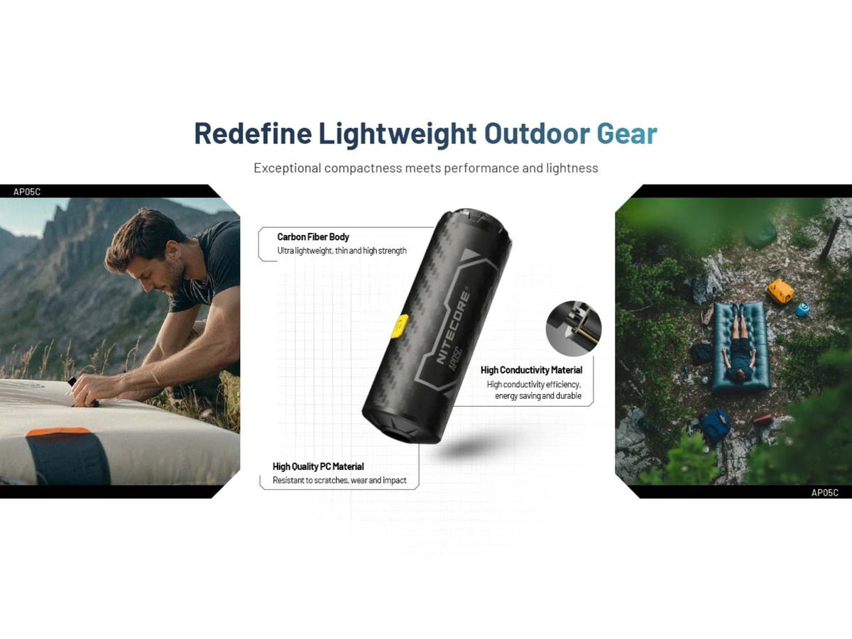 Nitecore AP05C Ultra Lightweight Air Pump Carbon Fiber 6952506497799