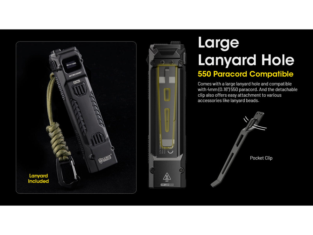Nitecore EDC29 6500 Lumen 2500 Li-Ion USB-C Rechargeable LED Flat EDC Flashlight OD Green EDC29-GN