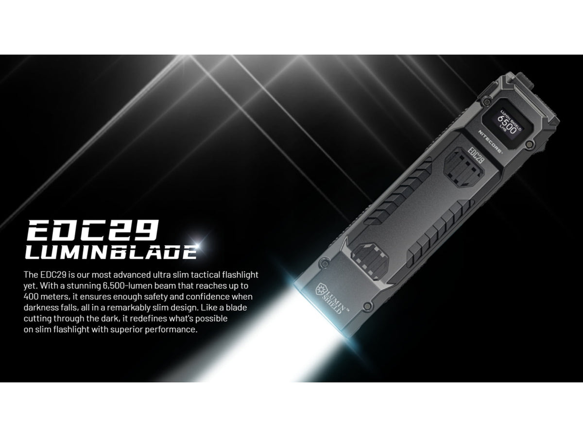 Nitecore EDC29 6500 Lumen 2500 Li-Ion USB-C Rechargeable LED Flat EDC Flashlight OD Green EDC29-GN