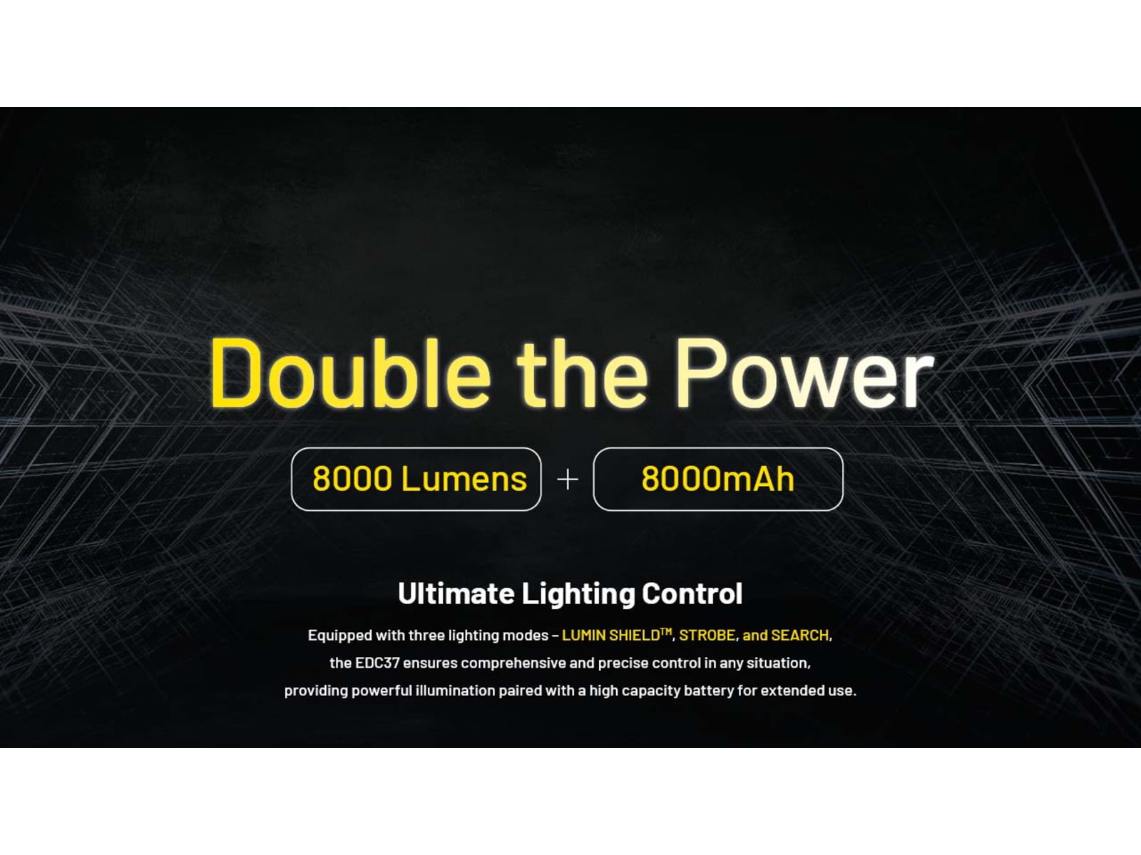 Nitecore EDC37 USB-C Rechargeable 8000 Lumens LED EDC Flashlight Black