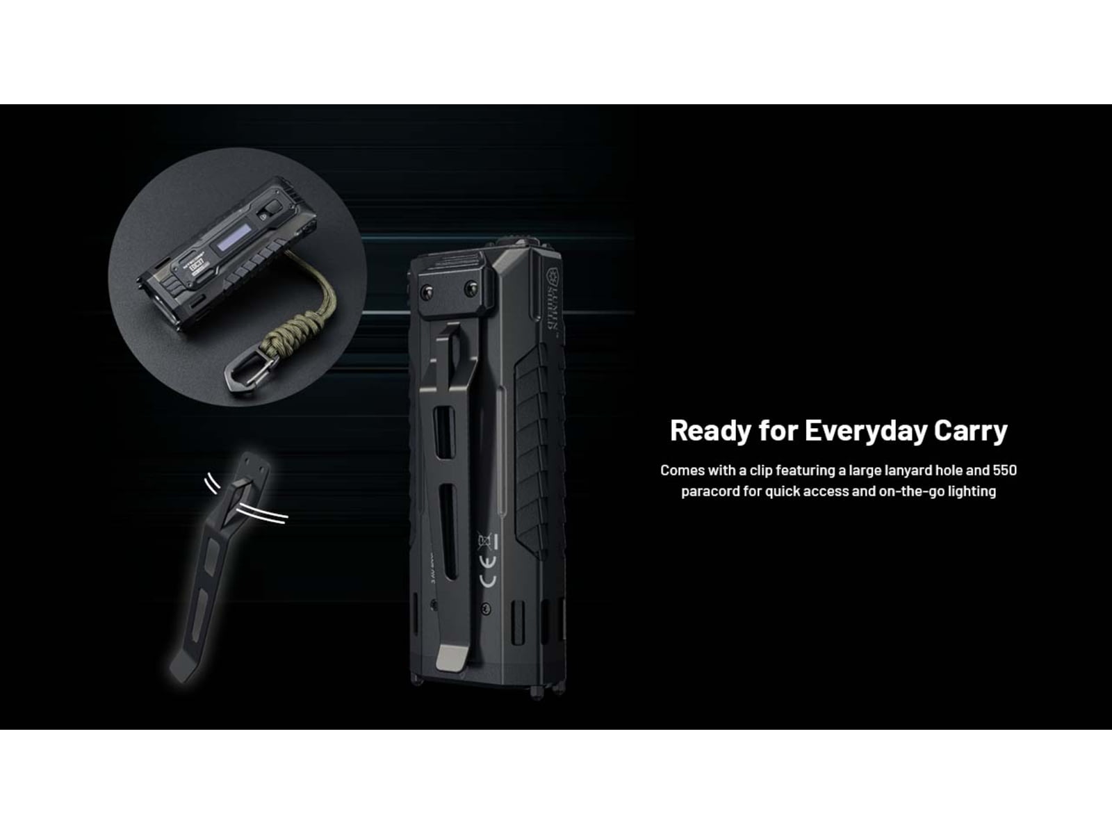 Nitecore EDC37 USB-C Rechargeable 8000 Lumens LED EDC Flashlight Black