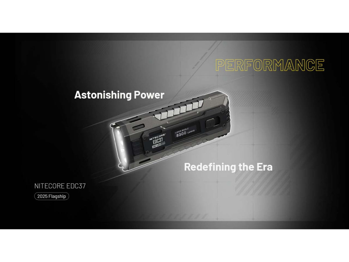 Nitecore EDC37 USB-C Rechargeable 8000 Lumens LED EDC Flashlight Black