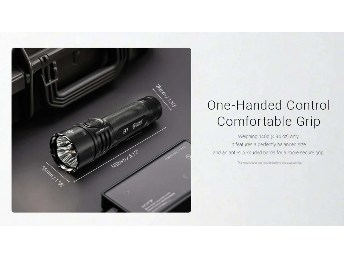 Nitecore EX7 USB-C Rechargeable 6000 Lumens LED Flashlight Black 6952506409563