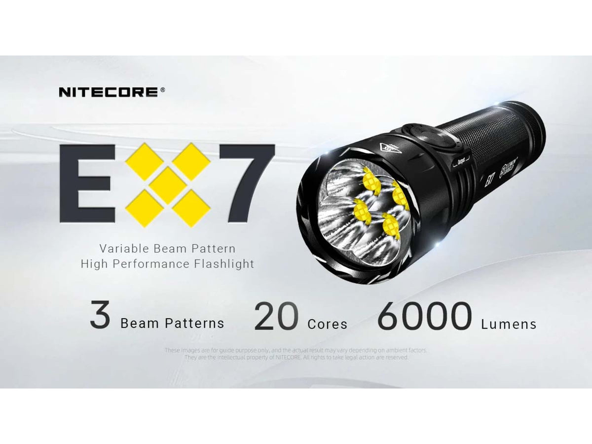Nitecore EX7 USB-C Rechargeable 6000 Lumens LED Flashlight Black 6952506409563