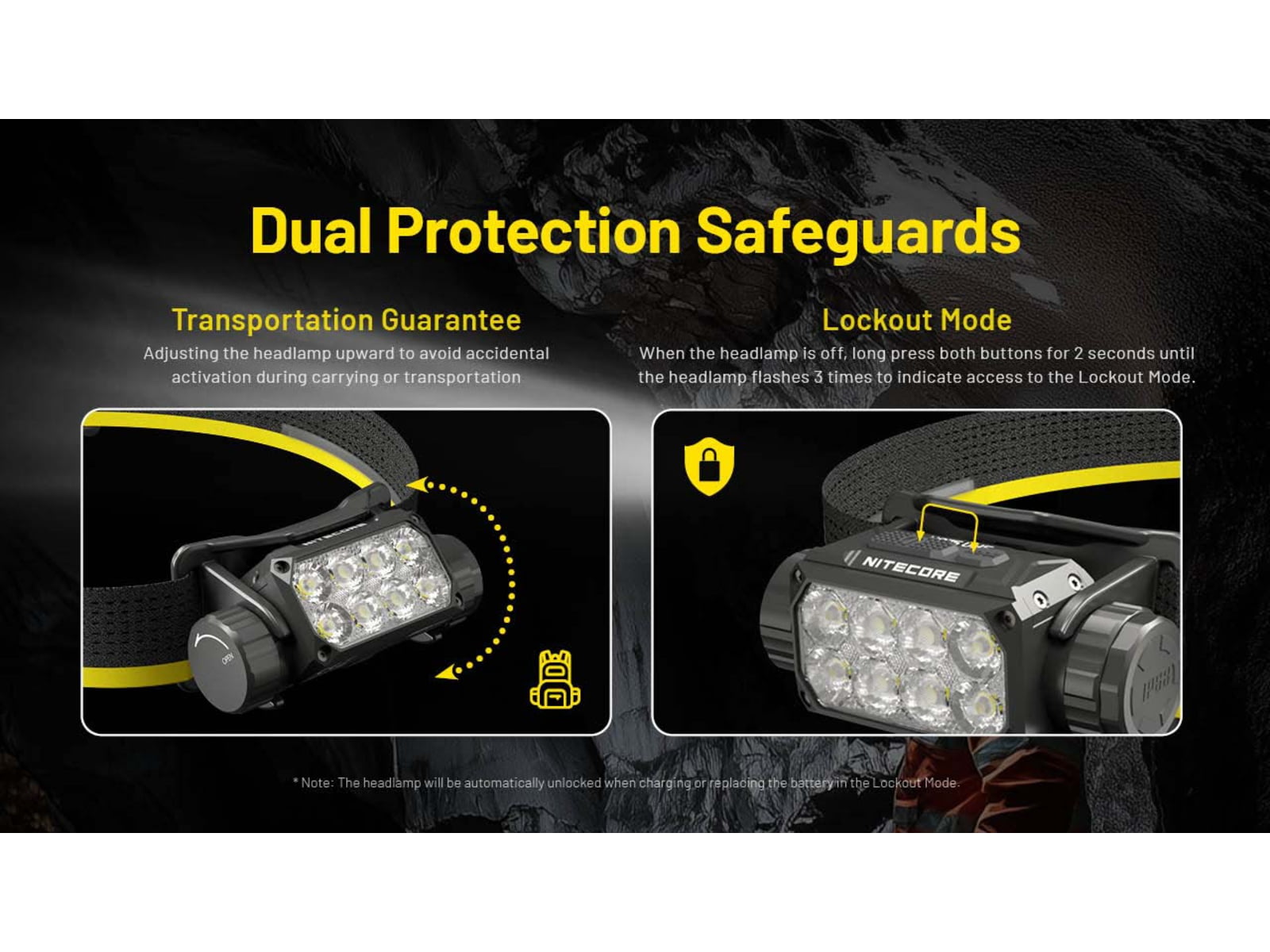 Nitecore HC75 UHE USB-C Rechargeable 3000 Lumens LED Zoomable Headlamp Black