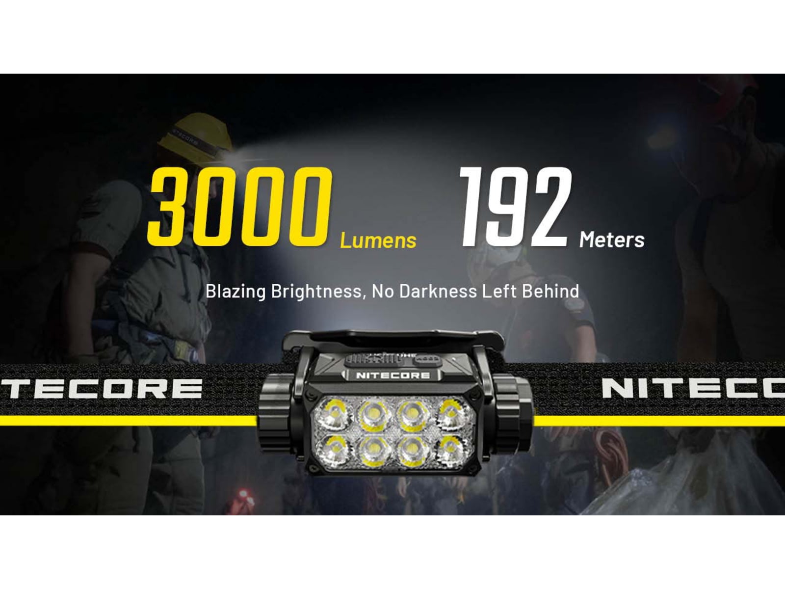 Nitecore HC75 UHE USB-C Rechargeable 3000 Lumens LED Zoomable Headlamp Black