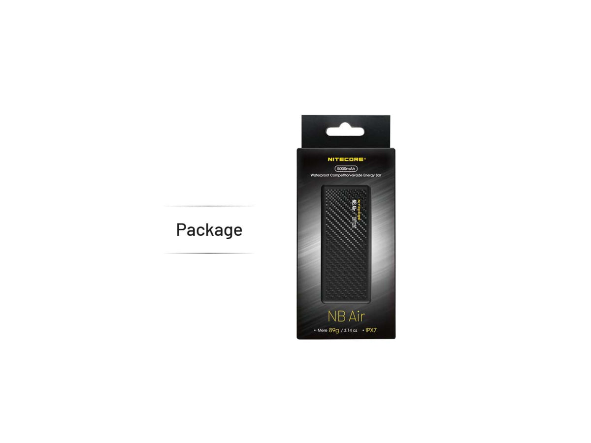 Nitecore NB Air 5000mAh Ultra Lightweight and Slim USB-C Power Bank Carbon Fiber