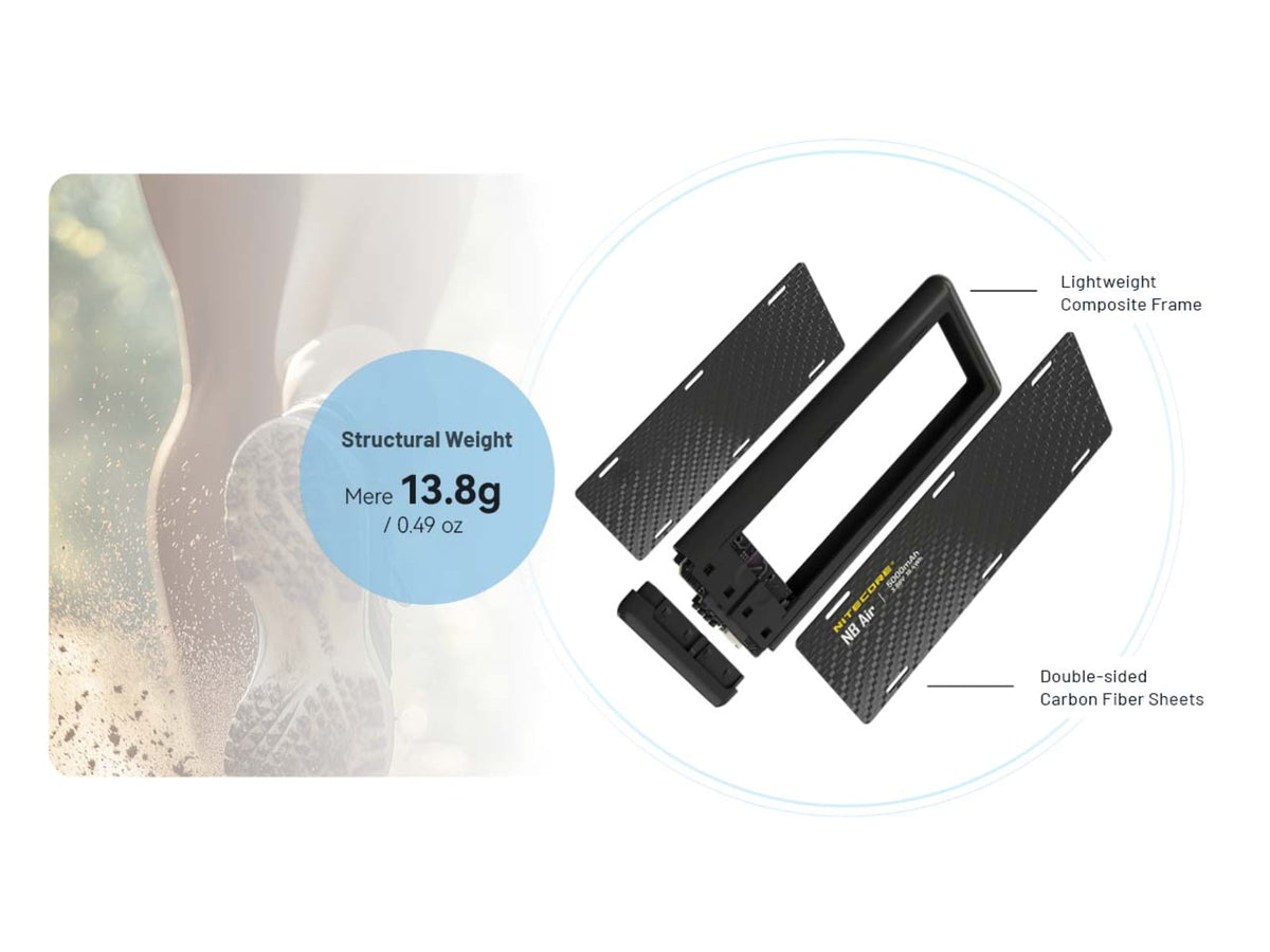 Nitecore NB Air 5000mAh Ultra Lightweight and Slim USB-C Power Bank Carbon Fiber