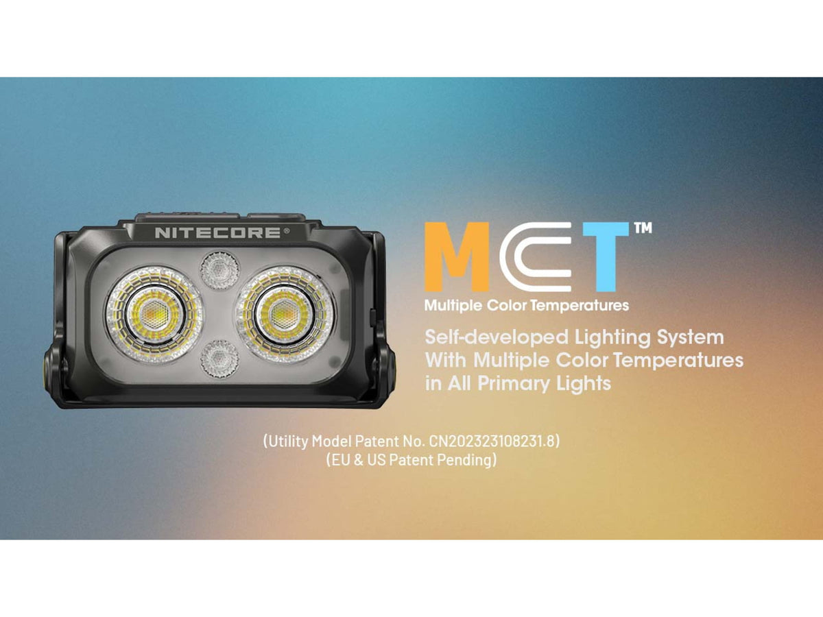 Nitecore NU25 MCT USB-C Rechargeable 400 Lumens LED Multi-Temperature Headlamp Black