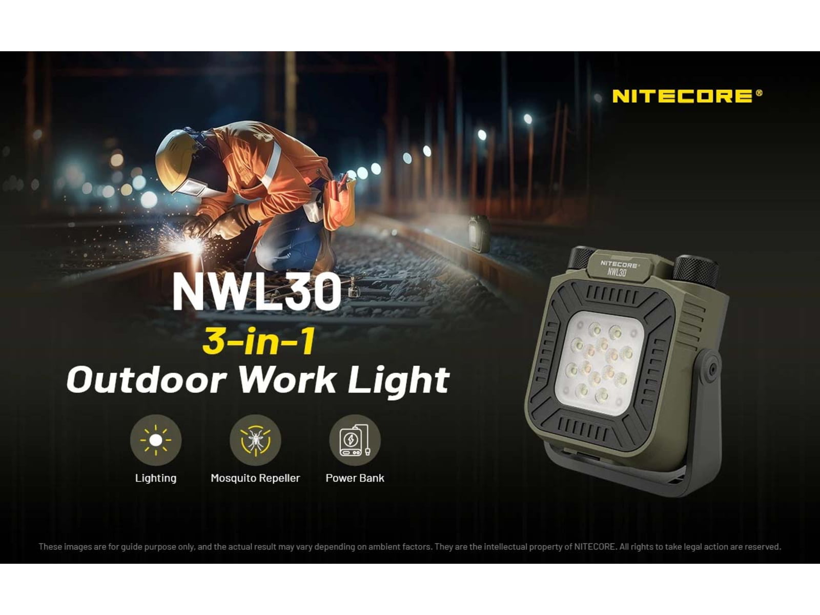Nitecore NWL30 3-in-1 Outdoor Lantern with Mosquito Repeller and Power Bank Functions Green