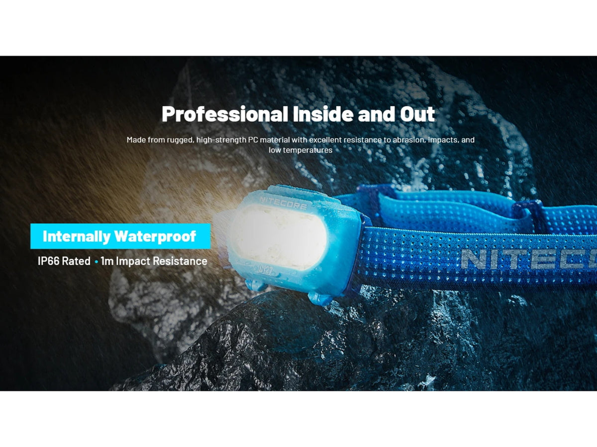 Nitecore UT27 MB 800 Lumen Trail Running Headlamp w/ Red Running Light Blue UT27-MB