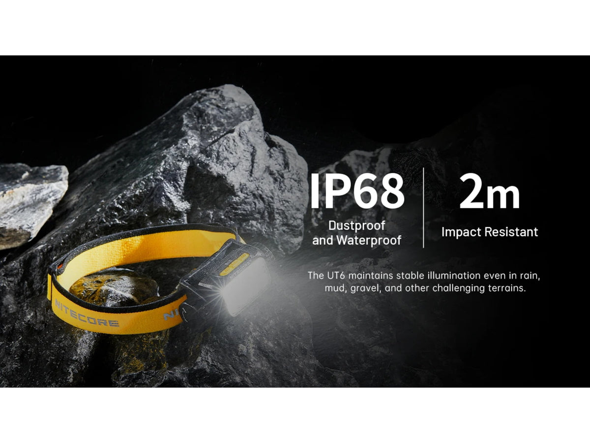 Nitecore UT6 MCT 1600 Lumen Rechargeable Trail Running Headlamp Black UT6