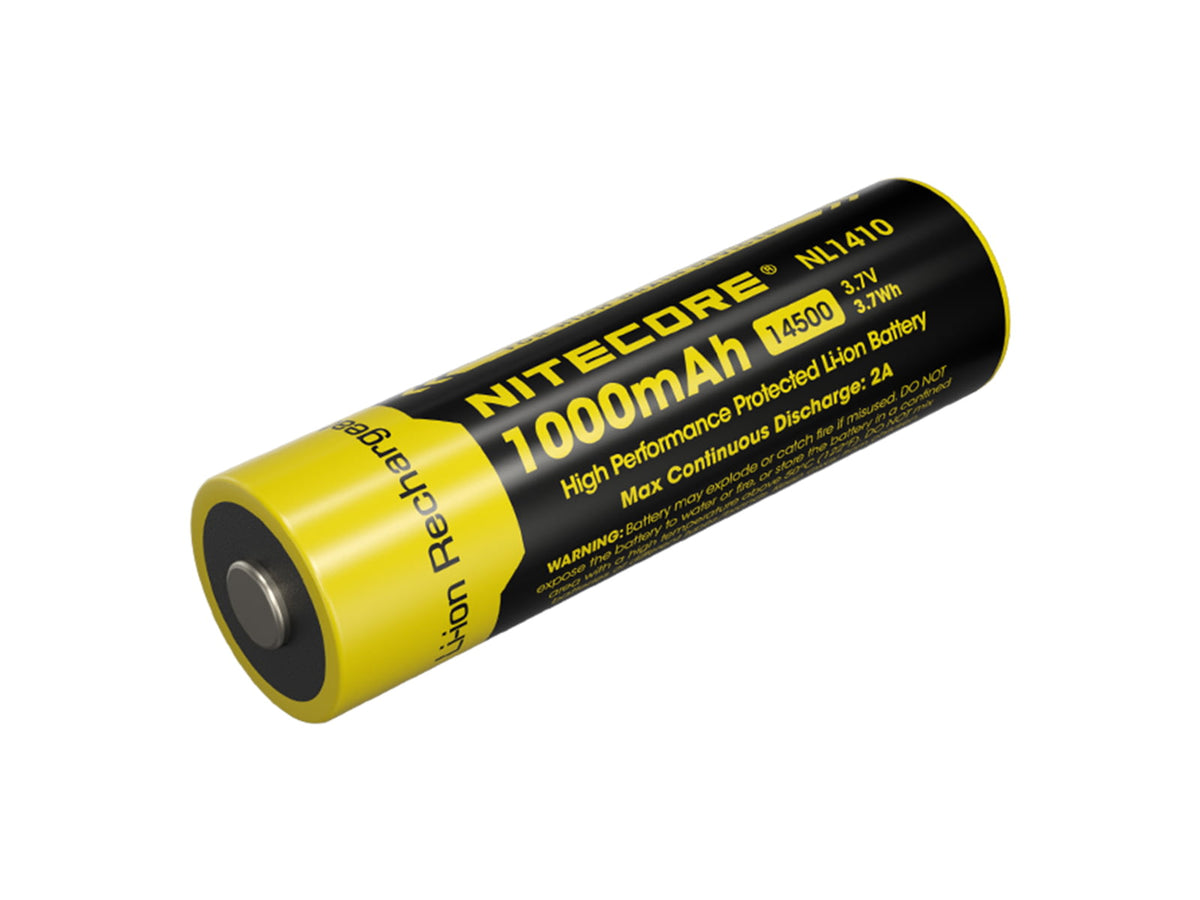 Nitecore NL1410 1000mAh Rechargeable 14500 Battery Black/Yellow