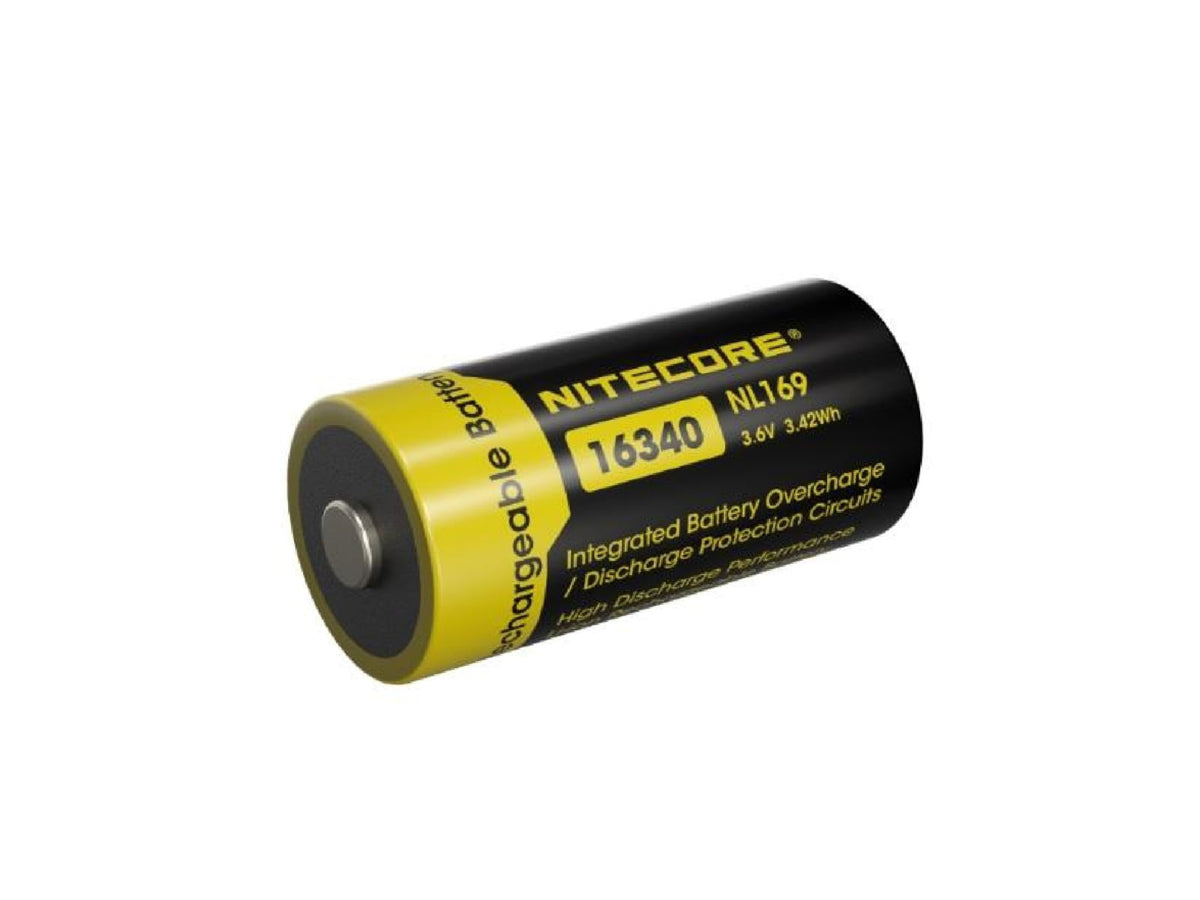 Nitecore NL169 950mAh Rechargeable 16340 Battery Yellow BAT-NITE-16340-NL169