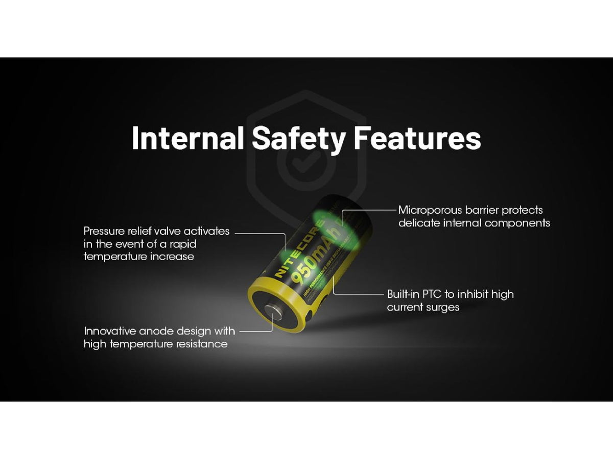 Nitecore NL169R 950mAh USB-C Rechargeable 16340 Battery