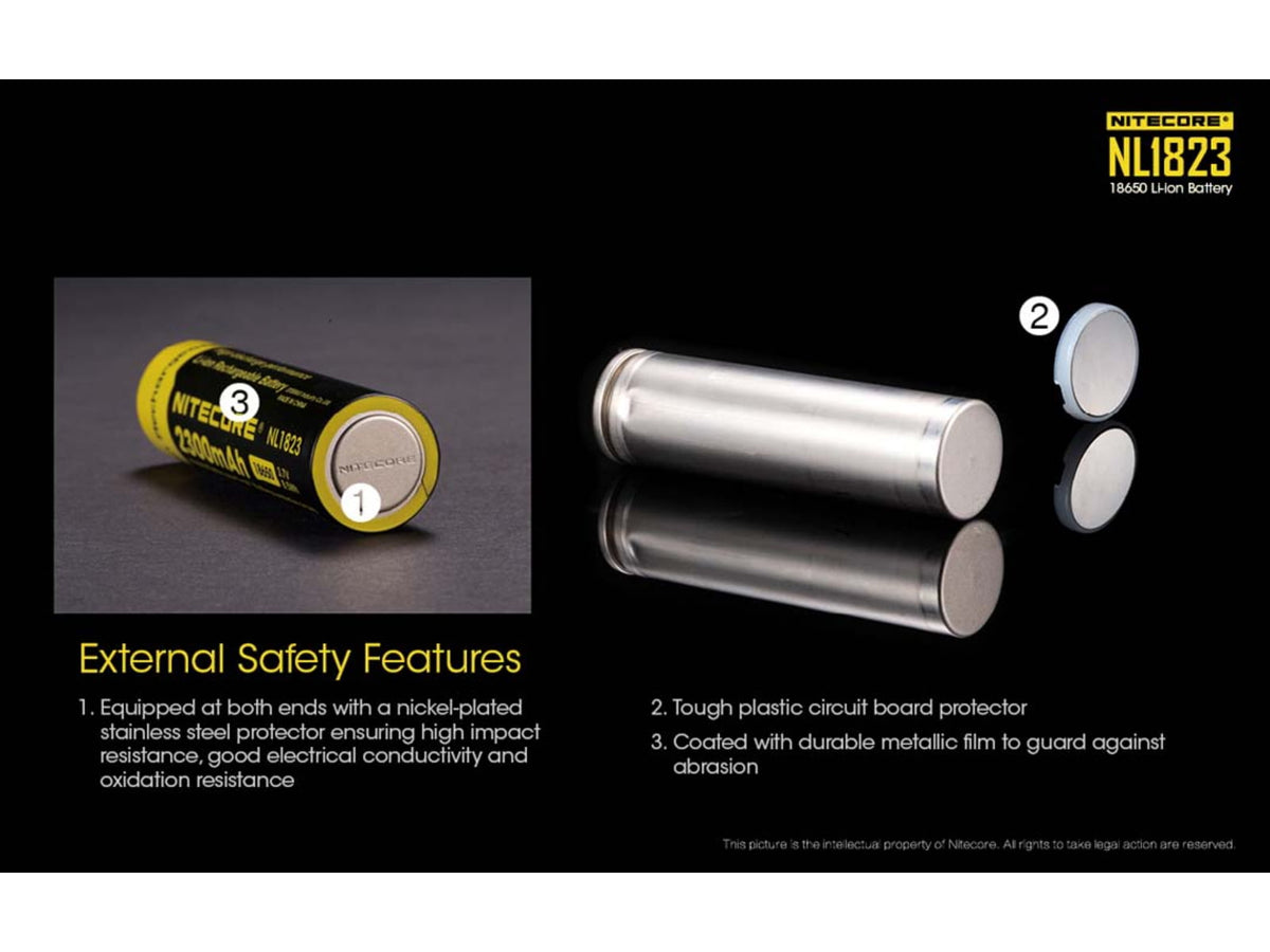 Nitecore NL1823 2300mAh Rechargeable 18650 Battery Yellow 6952506491476