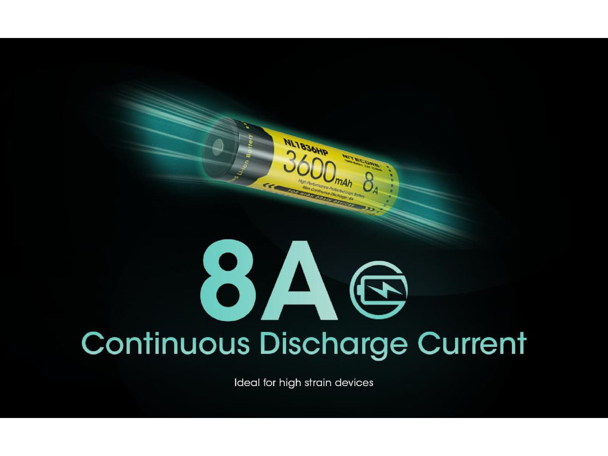 Nitecore NL1836HP 3600mAh Rechargeable 18650 Battery Yellow BAT-NITE-18650-NL1836HP