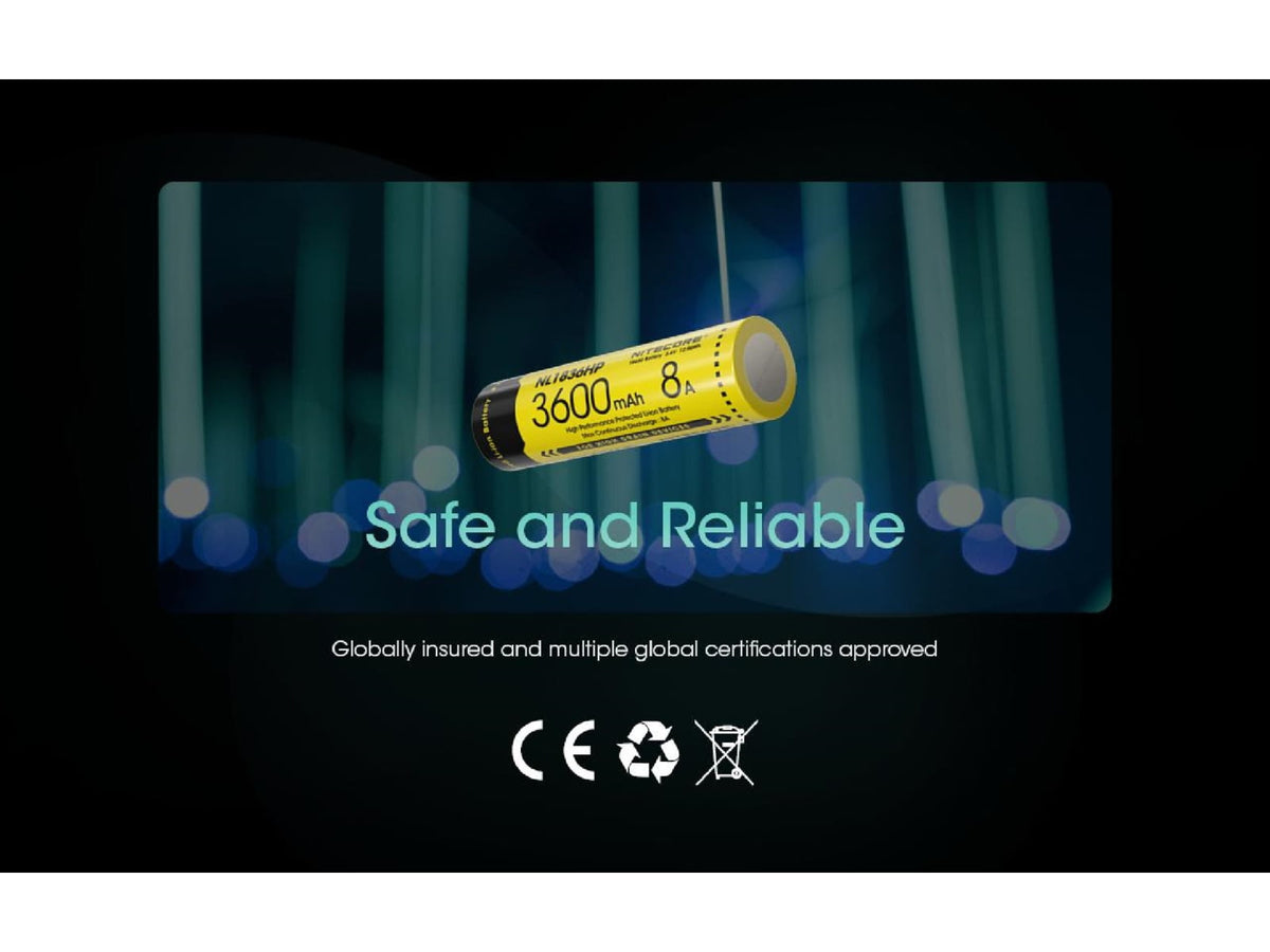 Nitecore NL1836HP 3600mAh Rechargeable 18650 Battery Yellow BAT-NITE-18650-NL1836HP