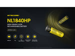 Nitecore NL1840HP 4000mAh Rechargeable 18650 Battery Black/Yellow