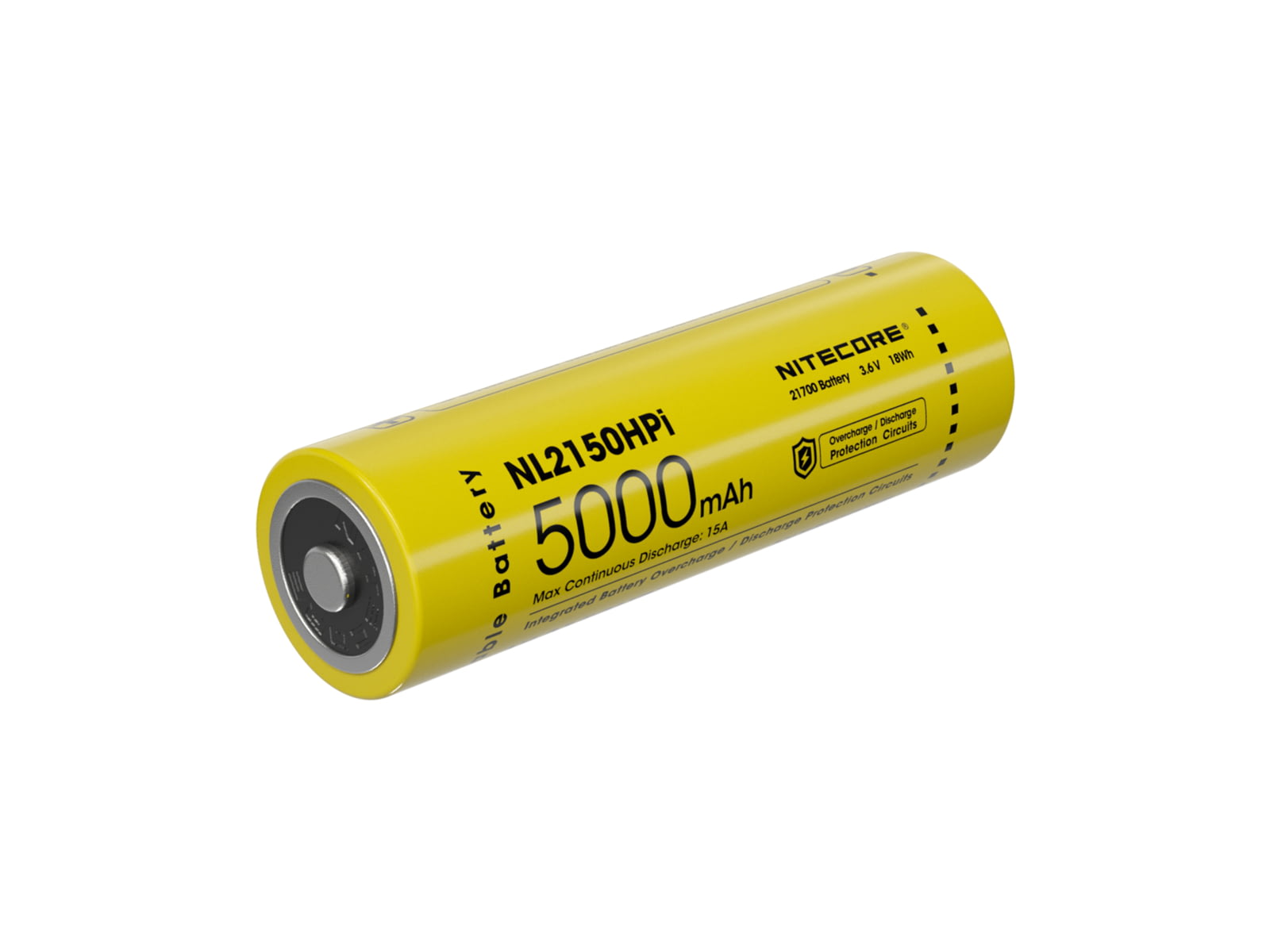 Nitecore NL2150HPI 5000mAh Rechargeable 21700i Battery Yellow 6952506493715