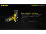 Nitecore NL2150RX 5000mAh USB-C Rechargeable 21700 Battery Black/Yellow 6952506495535