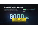 Nitecore NL2160HP 6000mAh Rechargeable 21700 Battery Black/Yellow 6952506496426
