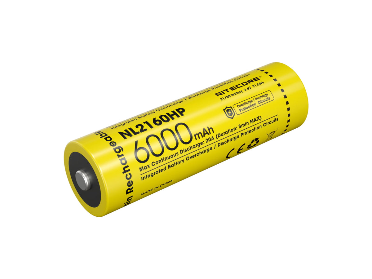 Nitecore NL2160HP 6000mAh Rechargeable 21700 Battery Black/Yellow 6952506496426