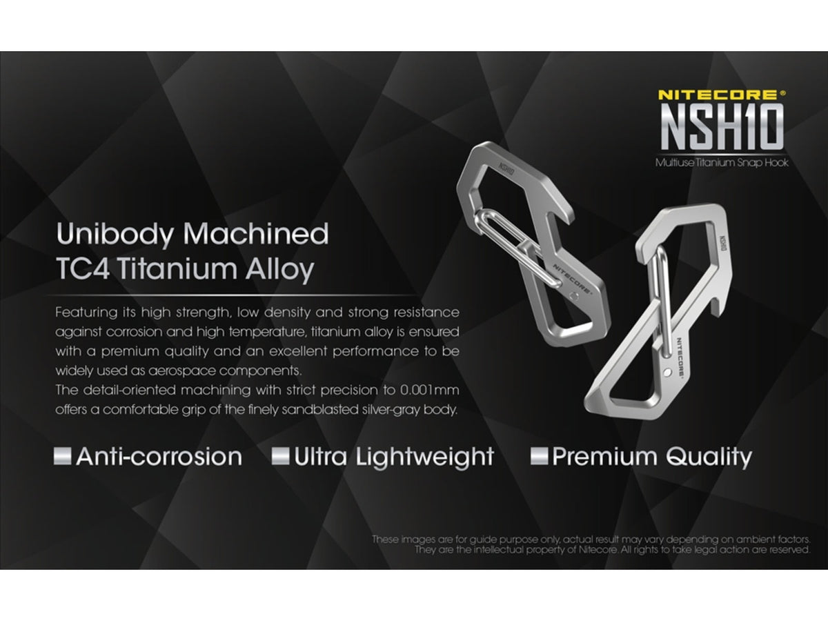 Nitecore NSH10 Titanium Carabiner Multi-Tool Silver 6952506493692