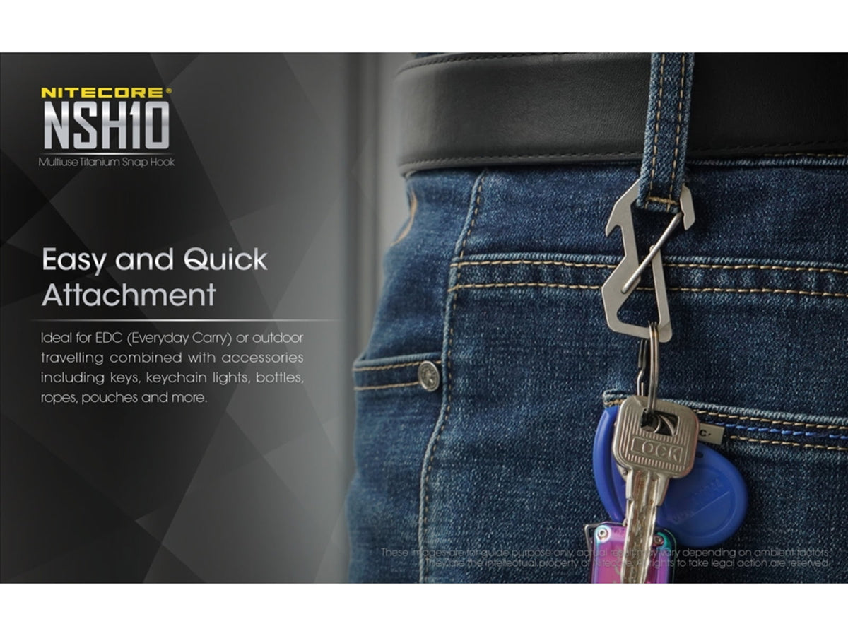 Nitecore NSH10 Titanium Carabiner Multi-Tool Silver 6952506493692