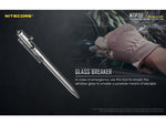 Nitecore NTP30 Titanium Bidirectional Bolt Action Tactical Pen Silver 6952506492879