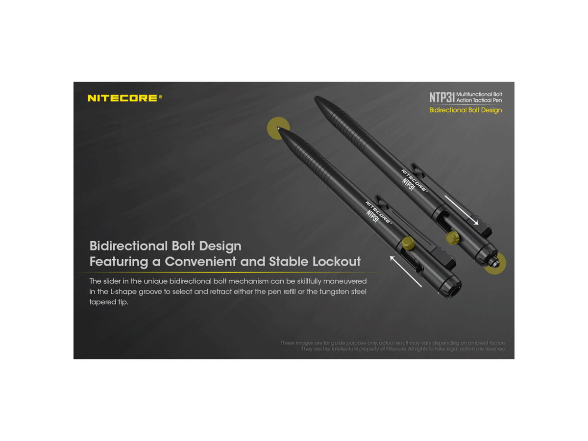 Nitecore NTP31 Bolt Action Tactical Pen Black 6952506494149