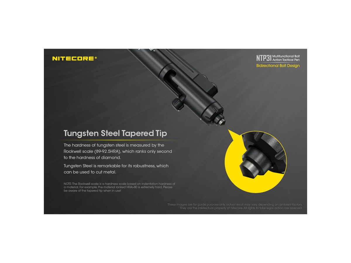Nitecore NTP31 Bolt Action Tactical Pen Black 6952506494149