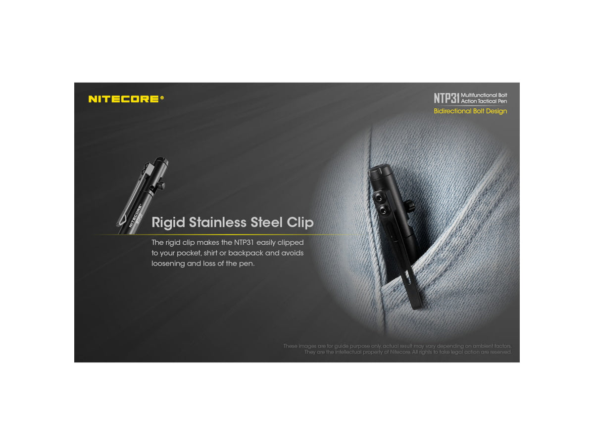Nitecore NTP31 Bolt Action Tactical Pen Black 6952506494149