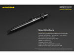 Nitecore NTP31 Bolt Action Tactical Pen Black 6952506494149