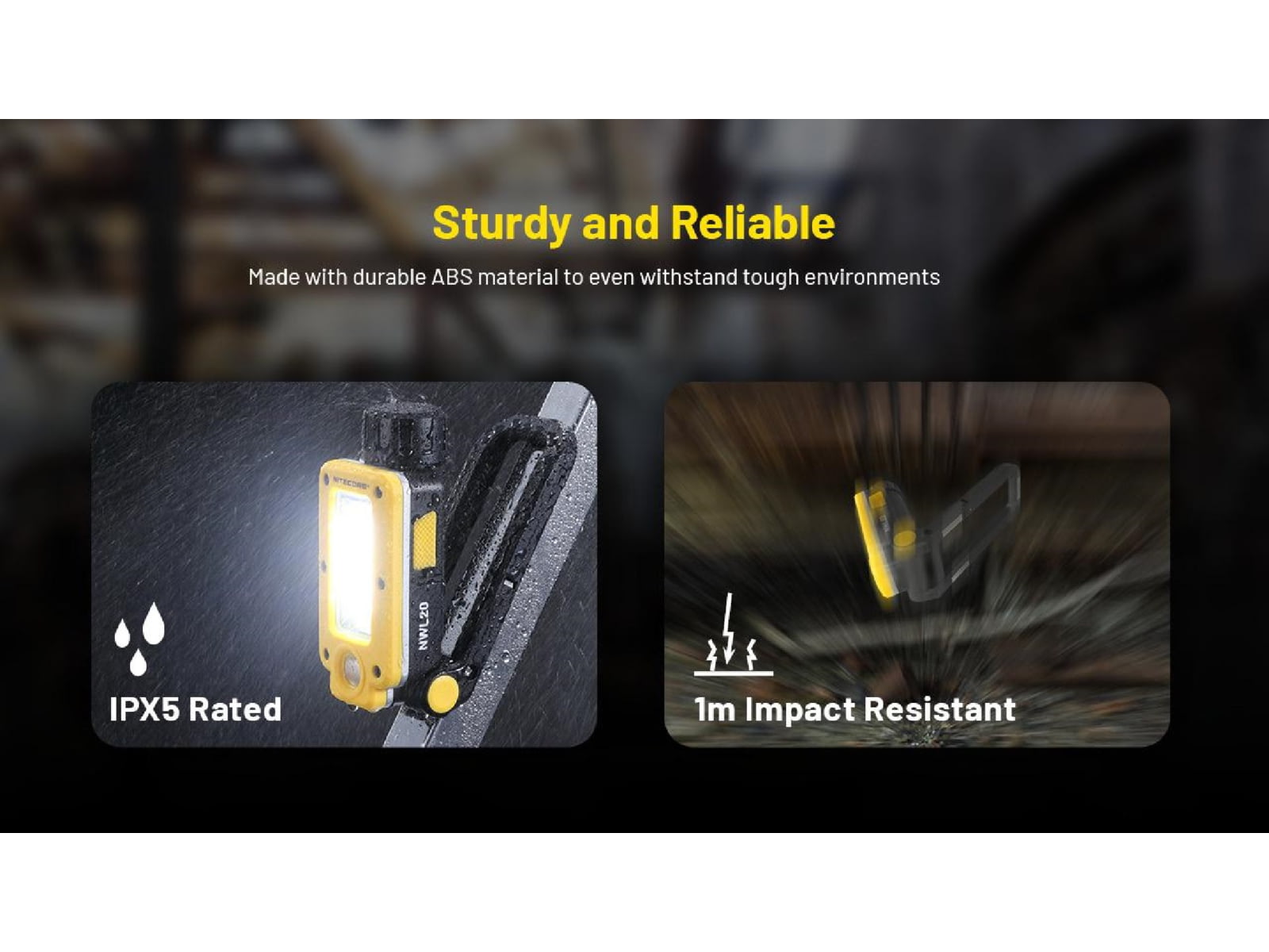 Nitecore NWL20 Rechargeable COB Mechanics Flashlight 600 Lumens Black