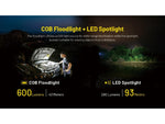 Nitecore NWL20 Rechargeable COB Mechanics Flashlight 600 Lumens Black